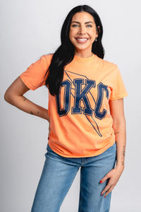 OKC basketball bolt gault comfort colors t-shirt orange - Trendy Oklahoma City Basketball T-Shirts Lush Fashion Lounge Boutique in Oklahoma City