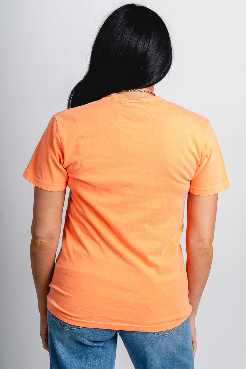 OKC basketball bolt gault comfort colors t-shirt orange - Vintage OKC Basketball T-Shirts at Lush Fashion Lounge Boutique in Oklahoma City