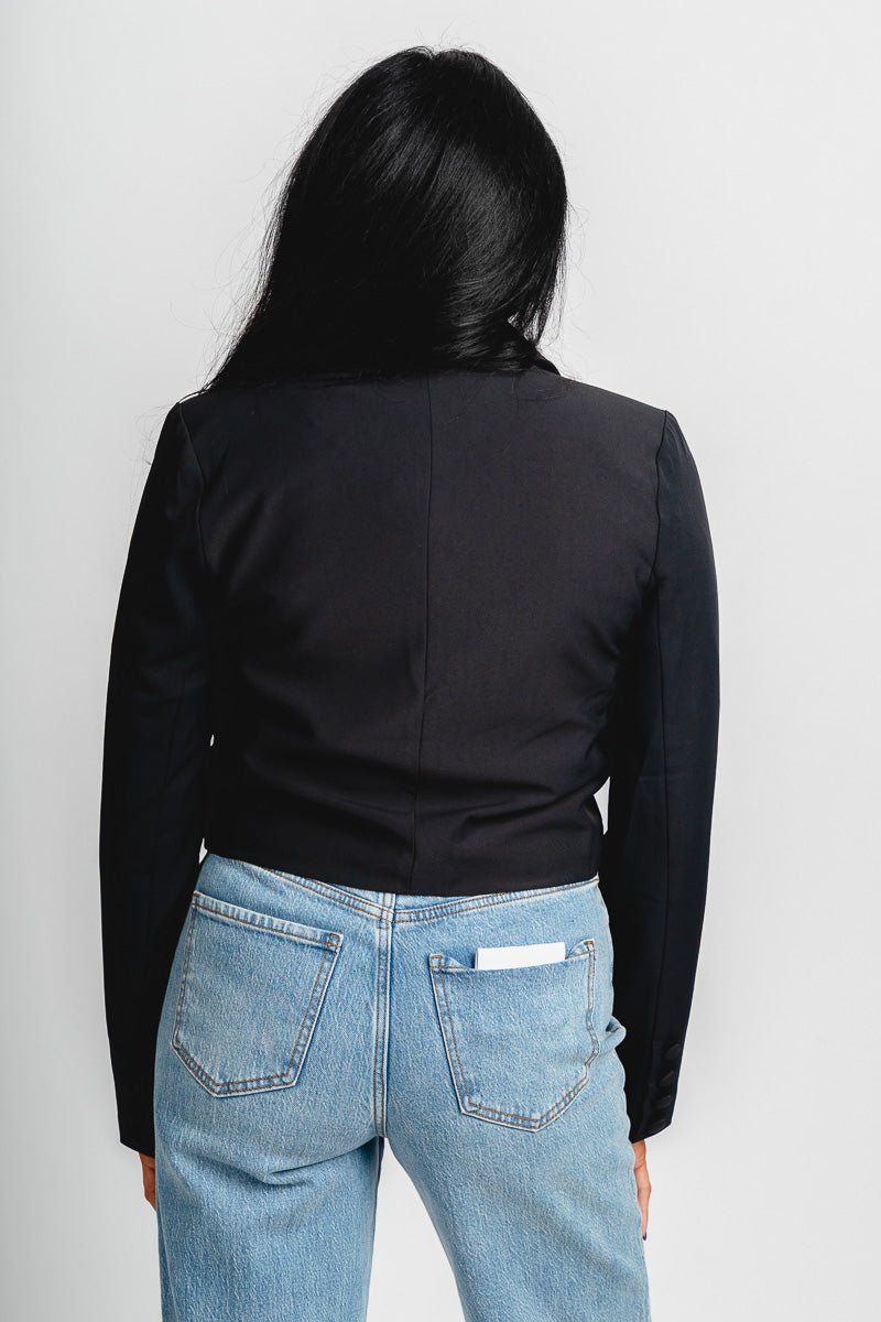Cropped blazer black
