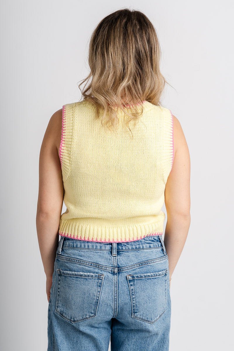 Stitch sweater vest yellow