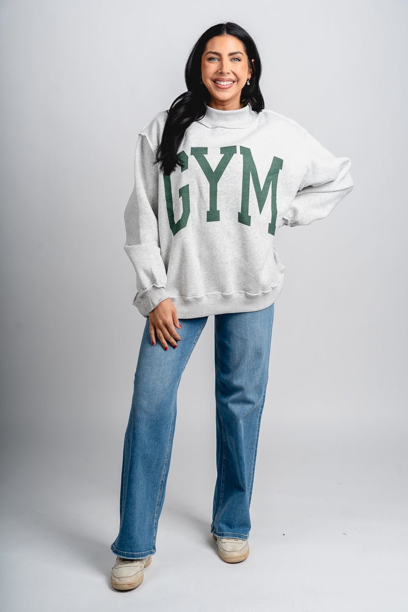 Gym & Bed mock neck sweatshirt heather grey