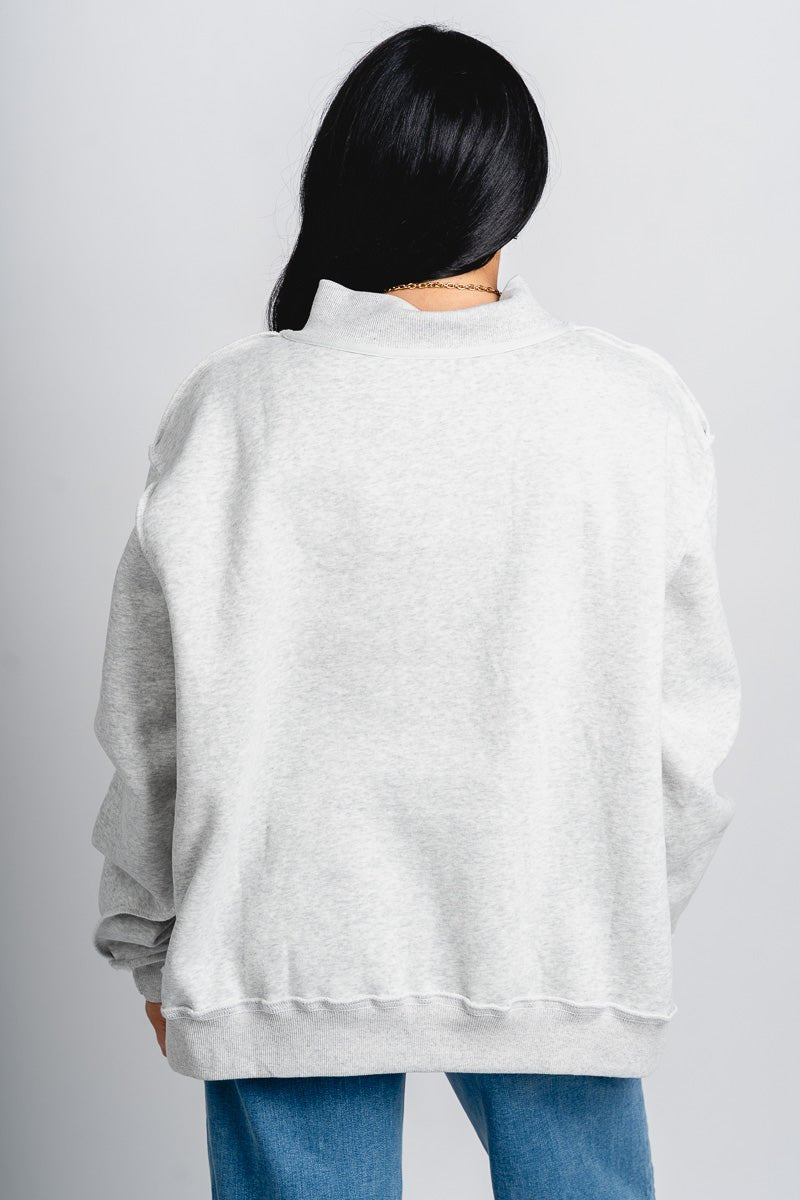 Gym & Bed mock neck sweatshirt heather grey