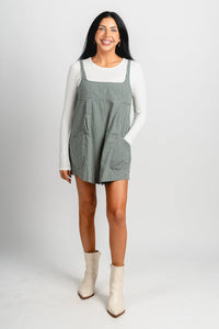 Gingham plaid sleeveless romper hunter green - Trendy Romper - Fashion Rompers & Pantsuits at Lush Fashion Lounge Boutique in Oklahoma City