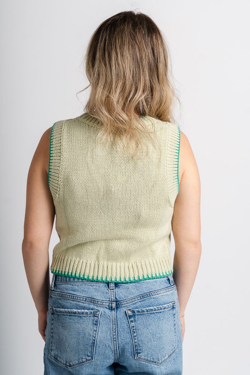 Stitch sweater vest light green