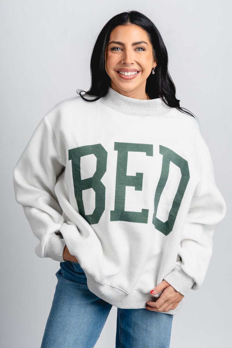 Gym & Bed mock neck sweatshirt heather grey