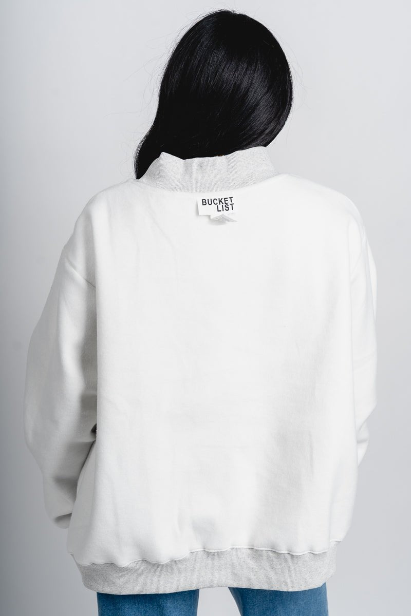 Gym & Bed mock neck sweatshirt heather grey