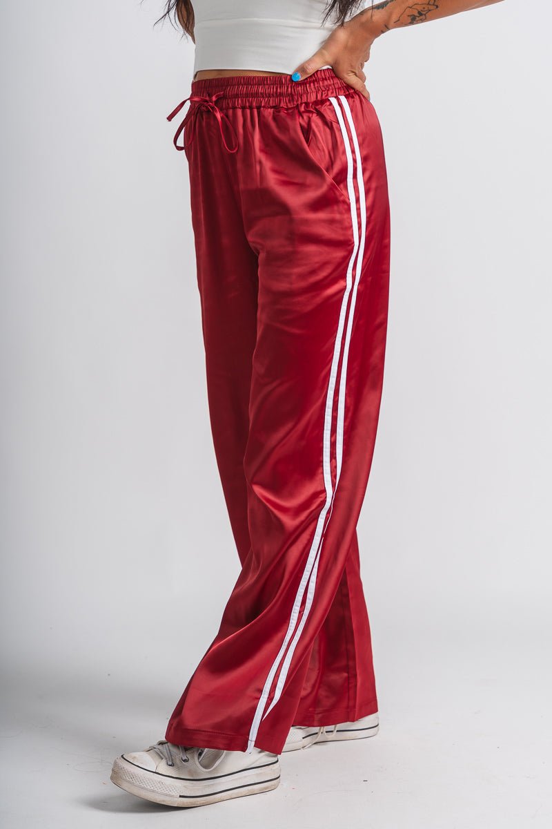 Colt track pants garnet | Trendy Pants - Lush Fashion Lounge
