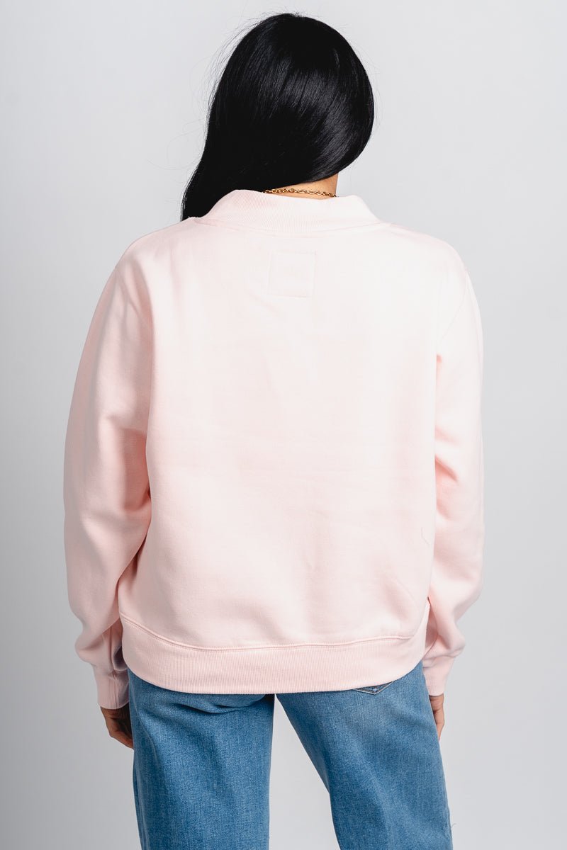 Oklahoma western mock neck sweatshirt pink