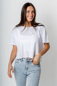 Z Supply Hazel slub tee white - Z Supply T-shirts - Z Supply Apparel at Lush Fashion Lounge Trendy Boutique Oklahoma City