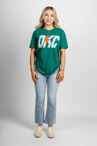 OKC Bolt K unisex t-shirt green - Oklahoma City inspired graphic t-shirts at Lush Fashion Lounge Boutique in Oklahoma City