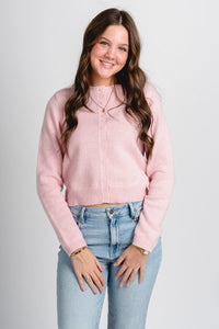 Button sweater cardigan dusty pink - Cute Sweater - Trendy Cardigans & Stylish Kimonos at Lush Fashion Lounge Boutique in Oklahoma City