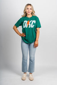 OKC Bolt K unisex t-shirt green - Trendy OKC Thunder T-Shirts at Lush Fashion Lounge Boutique in Oklahoma City