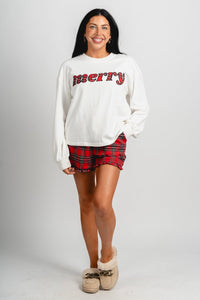 Plaid ruffle trim shorts red - Adorable shorts - Stylish Comfortable Outfits at Lush Fashion Lounge Boutique in OKC