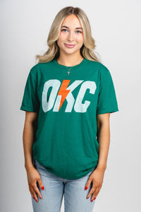 OKC Bolt K unisex t-shirt green - Trendy Oklahoma City Basketball T-Shirts Lush Fashion Lounge Boutique in Oklahoma City