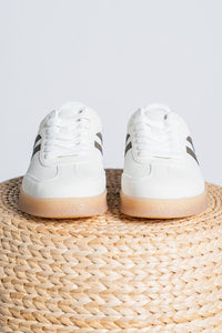 Christi double stripe sneaker off white - Trendy Shoes - Fashion Shoes at Lush Fashion Lounge Boutique in Oklahoma City