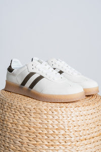 Christi double stripe sneaker off white - Cute Shoes - Trendy Shoes at Lush Fashion Lounge Boutique in Oklahoma City