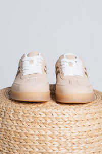 Christi double stripe sneaker oatmeal - Trendy Shoes - Fashion Shoes at Lush Fashion Lounge Boutique in Oklahoma City