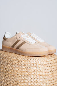 Christi double stripe sneaker oatmeal - Cute Shoes - Trendy Shoes at Lush Fashion Lounge Boutique in Oklahoma City