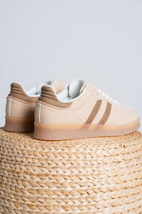 Christi double stripe sneaker oatmeal - Affordable Shoes - Boutique Shoes at Lush Fashion Lounge Boutique in Oklahoma City