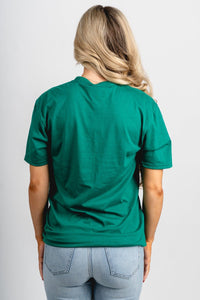 OKC basketball horizontal lines unisex t-shirt green - Vintage OKC Basketball T-Shirts at Lush Fashion Lounge Boutique in Oklahoma City