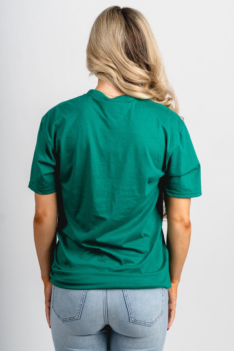 OKC basketball horizontal lines unisex t-shirt green - Vintage OKC Basketball T-Shirts at Lush Fashion Lounge Boutique in Oklahoma City