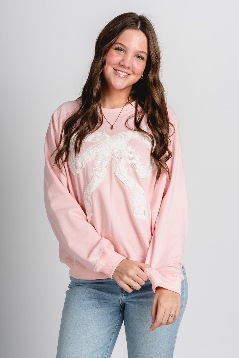 Bow sweatshirt light pink