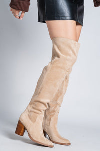 Fiona knee high boot beige - Cute boots - Trendy Shoes at Lush Fashion Lounge Boutique in Oklahoma City