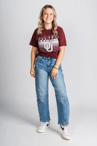 OU OU Sooners logo lines unisex t-shirt crimson T-shirt | Lush Fashion Lounge Trendy Oklahoma University Sooners Apparel & Cute Gameday T-Shirts