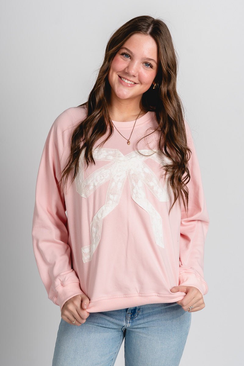 Bow sweatshirt light pink