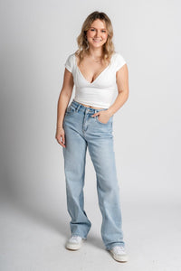 Vervet high rise slim wide leg jeans convenient | Lush Fashion Lounge: boutique women's jeans, fashion jeans for women, affordable fashion jeans, cute boutique jeans