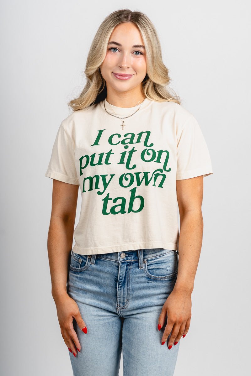 I can put it on my own tab crop t-shirt natural - Unique St. Patrick's Day T-Shirt Designs at Lush Fashion Lounge Boutique in Oklahoma City