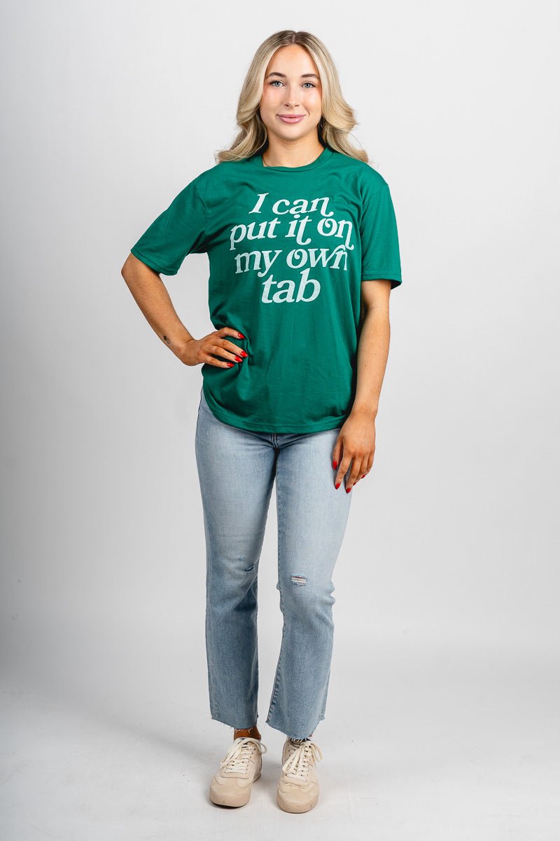 I can put it on my own tab unisex t-shirt green - Cute St. Patrick's Day Outfits at Lush Fashion Lounge Boutique in Oklahoma City