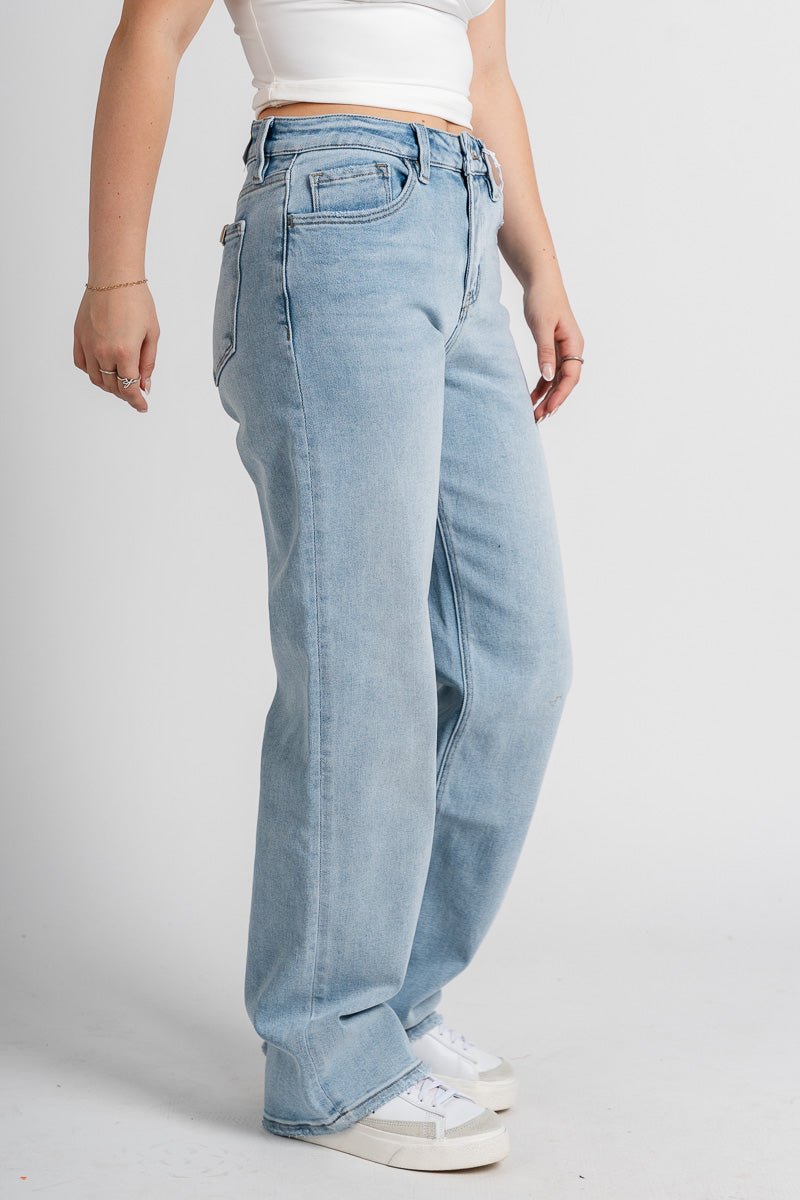 Vervet high rise slim wide leg jeans convenient | Lush Fashion Lounge: boutique women's jeans, fashion jeans for women, affordable fashion jeans, cute boutique jeans