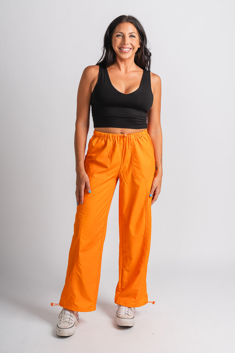Low rise cargo pants orange | Lush Fashion Lounge: women's boutique pants, boutique women's pants, affordable boutique pants, women's fashion pants