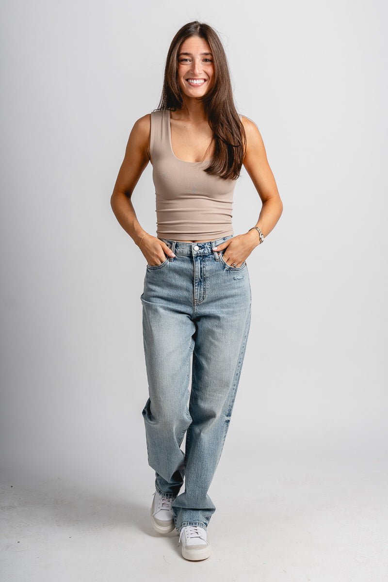 Daze Sundaze high rise straight jeans bliss | Lush Fashion Lounge: boutique women's jeans, fashion jeans for women, affordable fashion jeans, cute boutique jeans