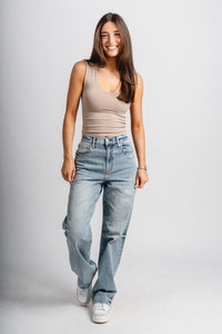 Daze Sundaze high rise straight jeans bliss | Lush Fashion Lounge: boutique women's jeans, fashion jeans for women, affordable fashion jeans, cute boutique jeans