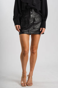 Distressed faux leather mini skirt black | Lush Fashion Lounge: boutique fashion skirts, affordable boutique skirts, cute affordable skirts