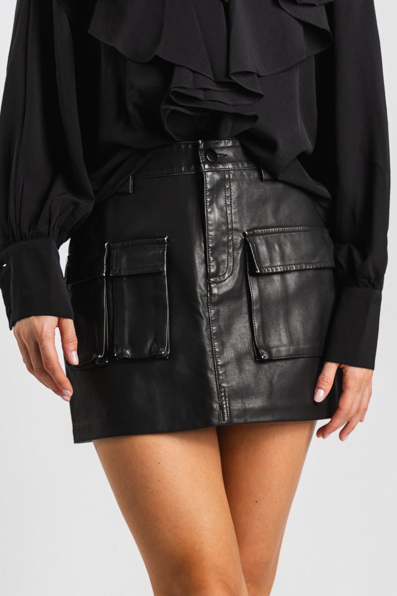 Distressed faux leather mini skirt black | Lush Fashion Lounge: boutique fashion skirts, affordable boutique skirts, cute affordable skirts