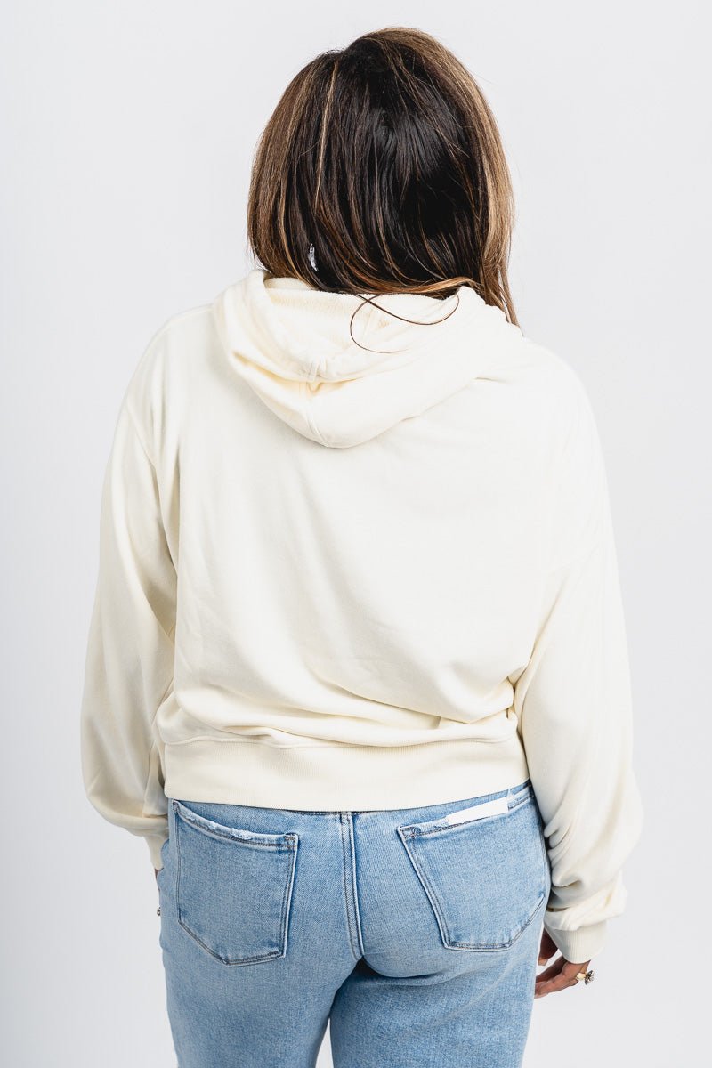 Mineral wash hoodie cream