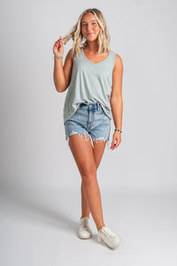 Z Supply Pamino tank top harbor gray - Z Supply Tank Top - Z Supply Tees & Tanks at Lush Fashion Lounge Trendy Boutique Oklahoma City