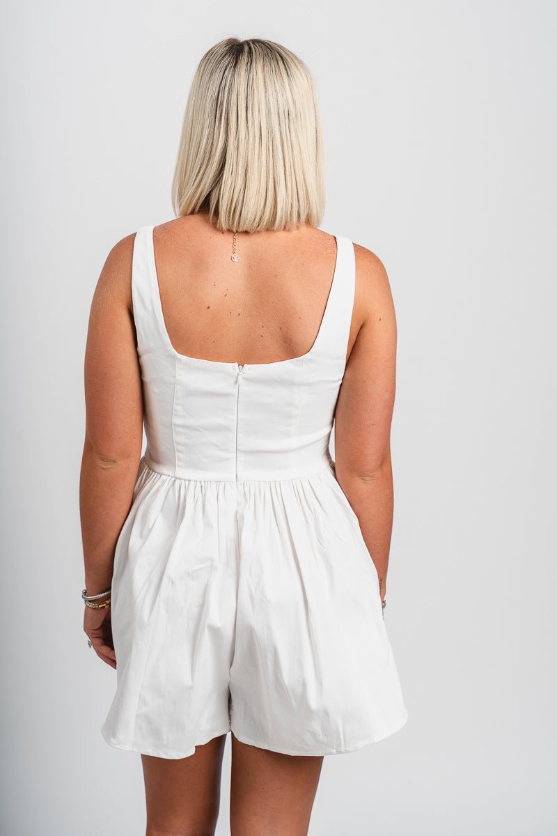 Corset sleeveless flare romper Off White Off White / Large Corset sleeveless flare romper Off White Off White / Large