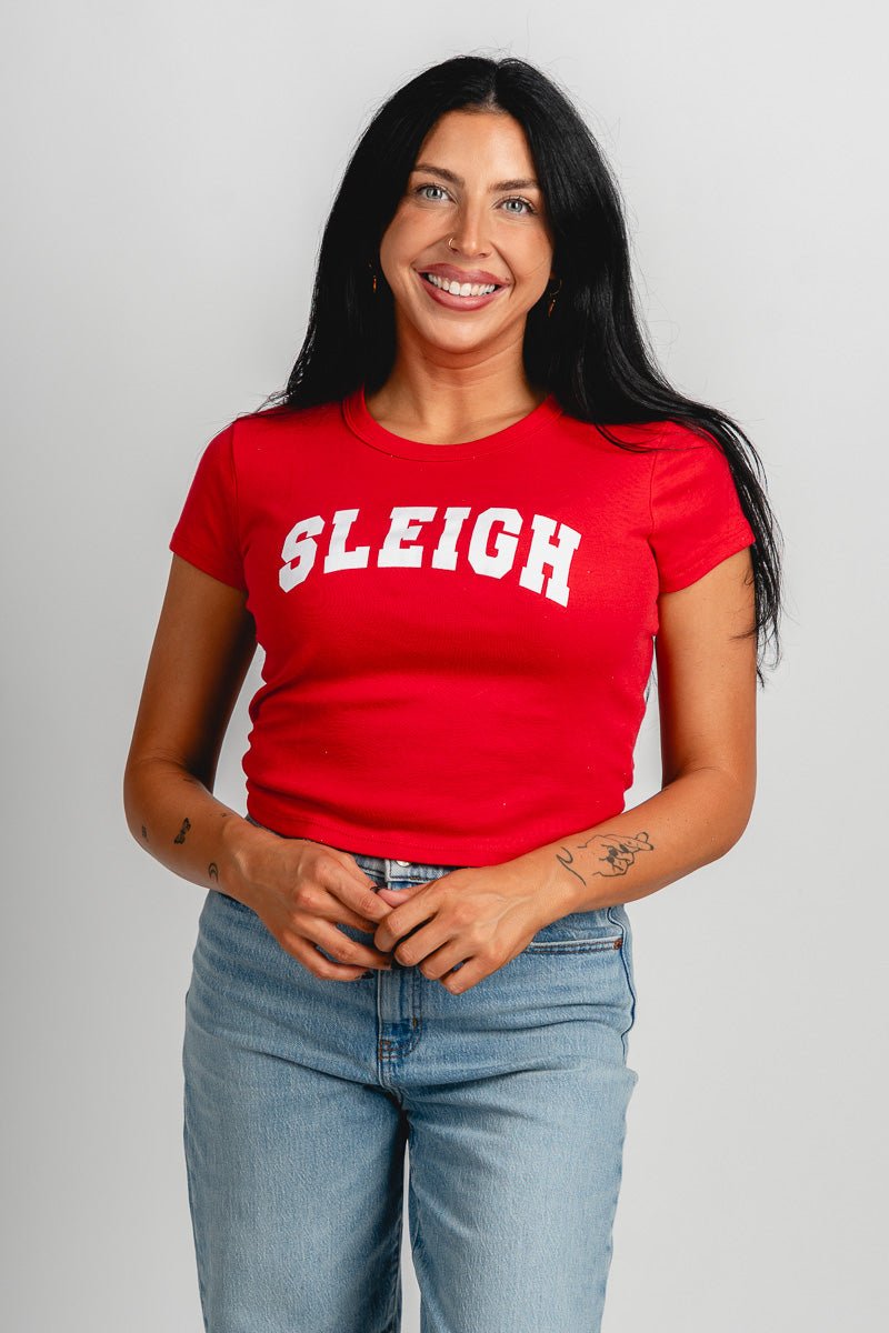 SLEIGH baby tee red