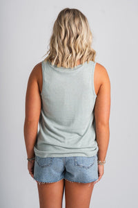 Z Supply Pamino tank top harbor gray - Z Supply Tank Top - Z Supply Fashion at Lush Fashion Lounge Trendy Boutique Oklahoma City