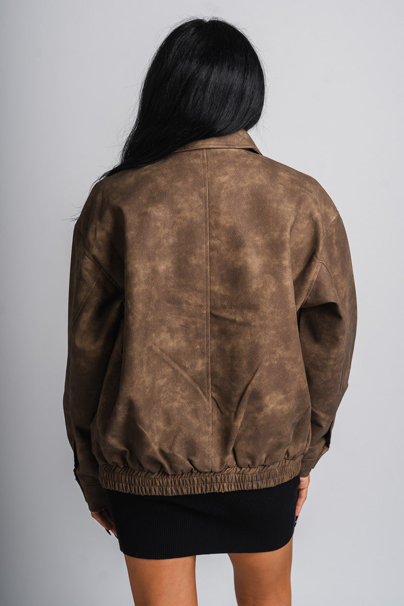 Boyfriend bomber jacket brown