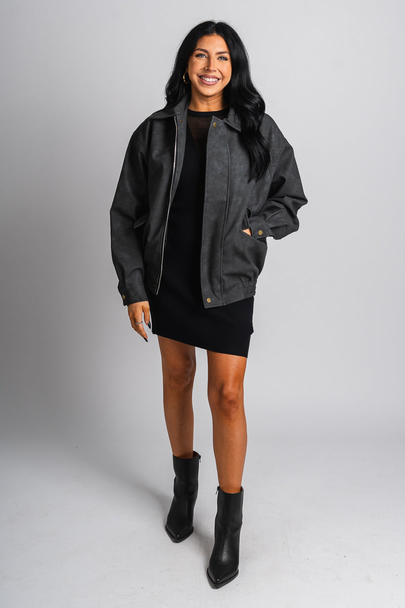 Boyfriend bomber jacket black