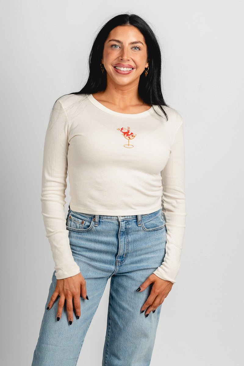 Santa martini micro long sleeve tee off white