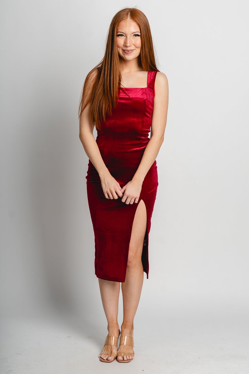 Velvet bodycon dress burgundy | Trendy Dresses - Lush Fashion Lounge Velvet bodycon dress burgundy | Trendy Dresses - Lush Fashion Lounge