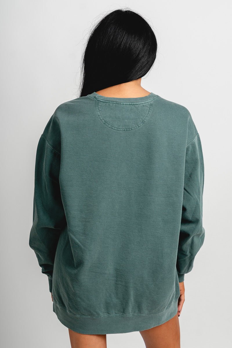 Holly Jolly repeater oversized sweatshirt green