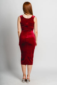 Velvet bodycon dress burgundy - Affordable dress - Boutique Dresses at Lush Fashion Lounge Boutique in Oklahoma City
