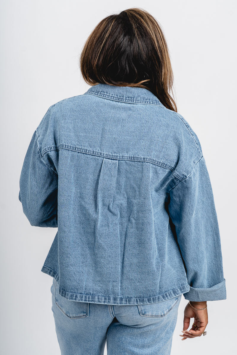 Boxy denim jacket blue